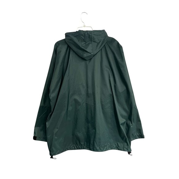 LL Bean Vintage Mens L Hooded Raincoat Windbreaker Green EUC - Picture 2 of 11
